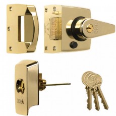 ERA High Security B.S. Night Latch (Front Door Lock) in Polished Brass