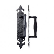 FOXCOTE FOUNDRIES PULL HANDLE ON FLEUR DE LYS BACKPLATE FF74