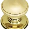 Centre Door Knobs - 125mm - Polished Brass Finish