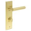 Burlington Richmond Door Handle Din Bathroom Backplate Satin Brass & Turn & Release