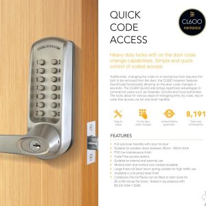 CODELOCKS 600 Mechanical Digital Locks 600 series Back to Back PVD Brushed Steel