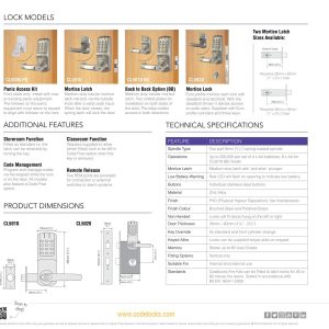 CODELOCKS CL5000 Electronic Digital Lock Front Plate Only PVD BS - Panic Kit