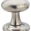 Oval Mortice Door Knob - 56mm - Polished Satin Chrome