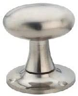 Oval Mortice Door Knob - 56mm - Polished Satin Chrome