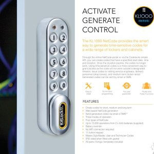 CODELOCKS KL1000 Classic Electronic Kitlock Cabinet Lock S/Grey NetCode