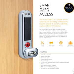 CODELOCKS KL1000 RFID Electronic Kitlock Cabinet Lock Black