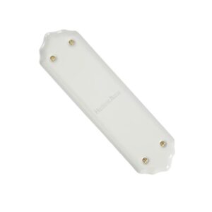 Heritage Brass Shaped Porcelain Fingerplate (280Mm X 77Mm), Plain White