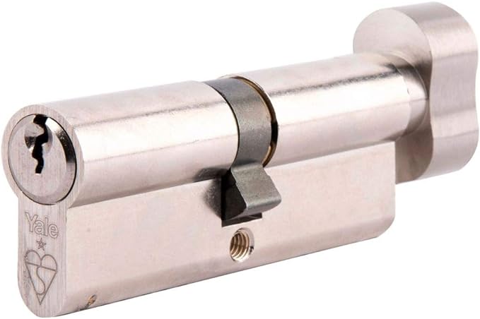 Yale PKMT3535-NP Euro Thumbturn 1 Star Kitemarked Cylinder, 3 Keys Supplied, High Security, Visi Packed, Suitable for All Door Types, Nickel Finish, 35:10:35 (80 mm)