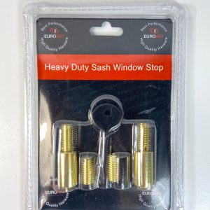 EUROART Quality Roller Heavy Duty Sash Window Stop Restrictor for Child Safety and Security-Comes with Key in Polished Brass Dim 50X17X17mm