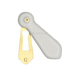 Heritage Brass Oval Covered Standard Key Escutcheon, White Crackle Porcelain