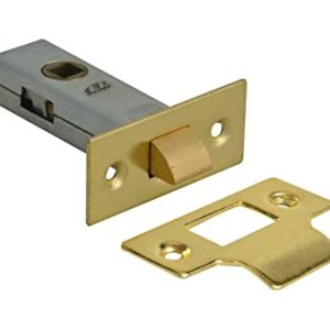 Tubular Latch – 75mm – Satin Stainless Steel & Polished Brass Finish