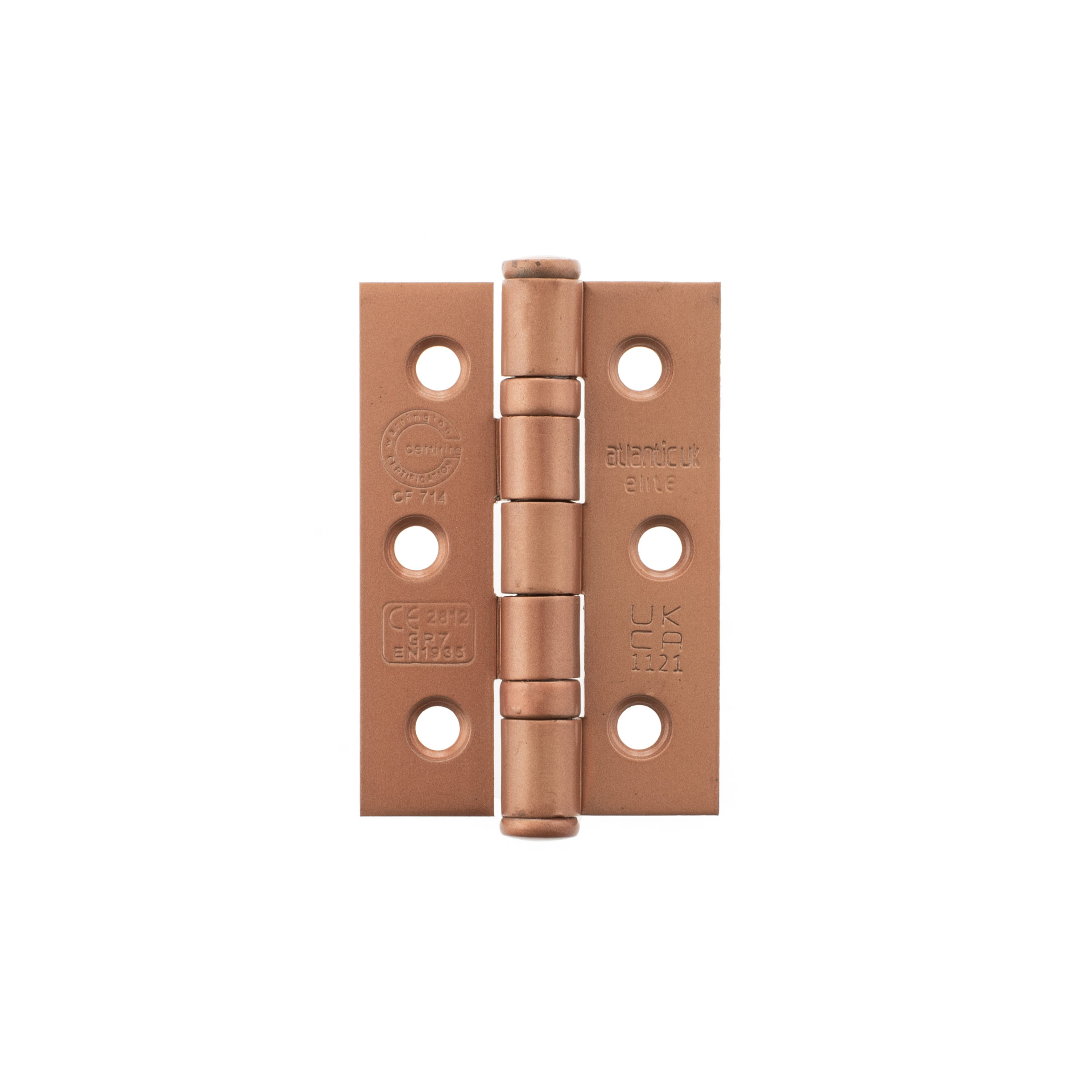 Atlantic CE Fire Rated Grade 7 Ball Bearing Hinges 3" x 2" x 2mm - Urban Satin Copper