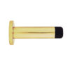 Cylinder Wall Mounted Door Stop With Rose (70Mm Or 83Mm Projection), Polished Brass