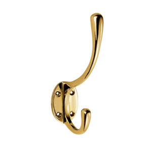 Victorian Hat And Coat Hooks, Polished Brass