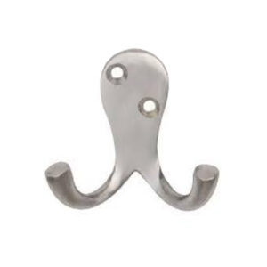 Victorian Double Robe Hook, Satin Chrome