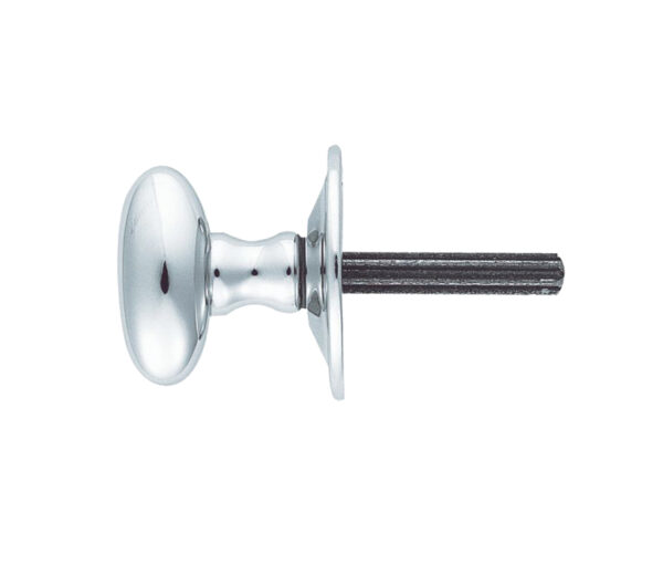 Oval Thumbturn To Operate Rack Bolt (Hardened Steel Spindle), Polished Chrome