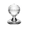 Delamain Facetted Crystal Concealed Fix Mortice Door Knob, Satin Chrome (Sold In Pairs)