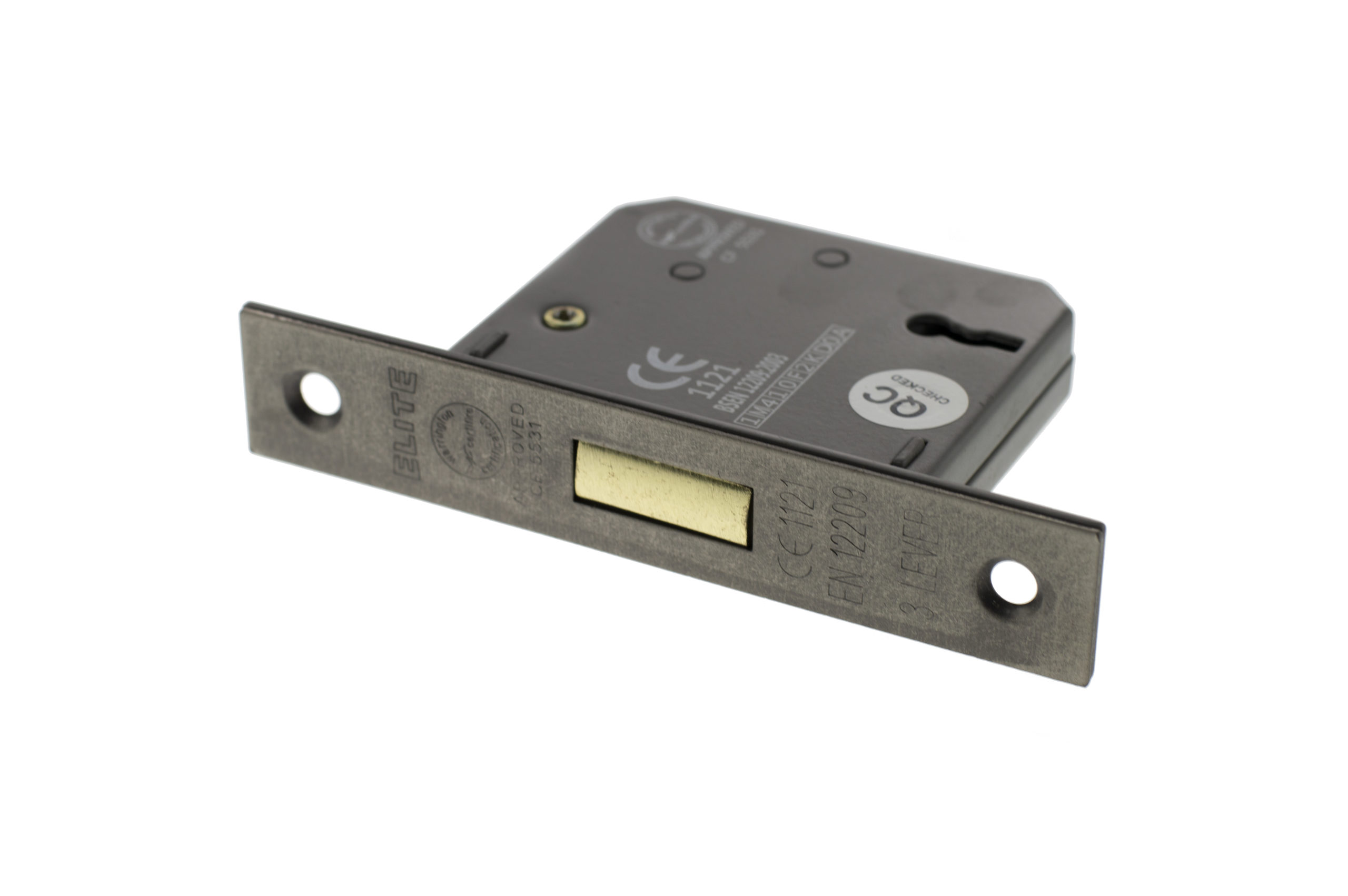 Atlantic 3 Lever Key Deadlock [CE] 2.5" - Distressed Silver