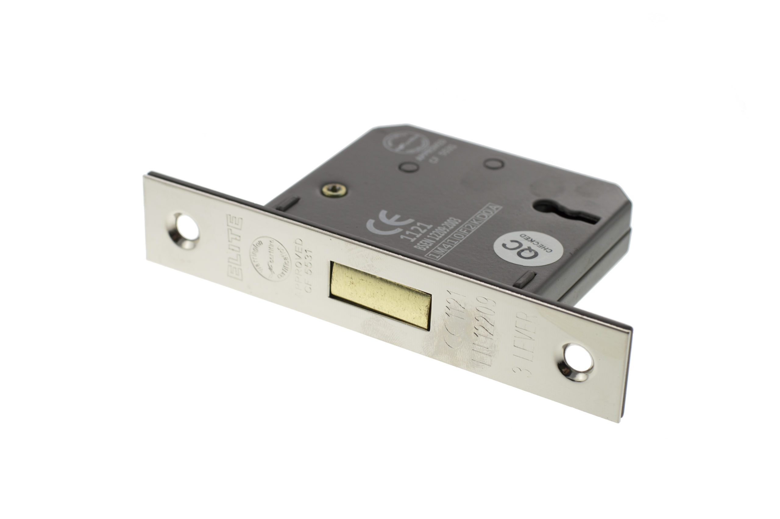 Atlantic 3 Lever Key Deadlock [CE] 3" - Polished Nickel