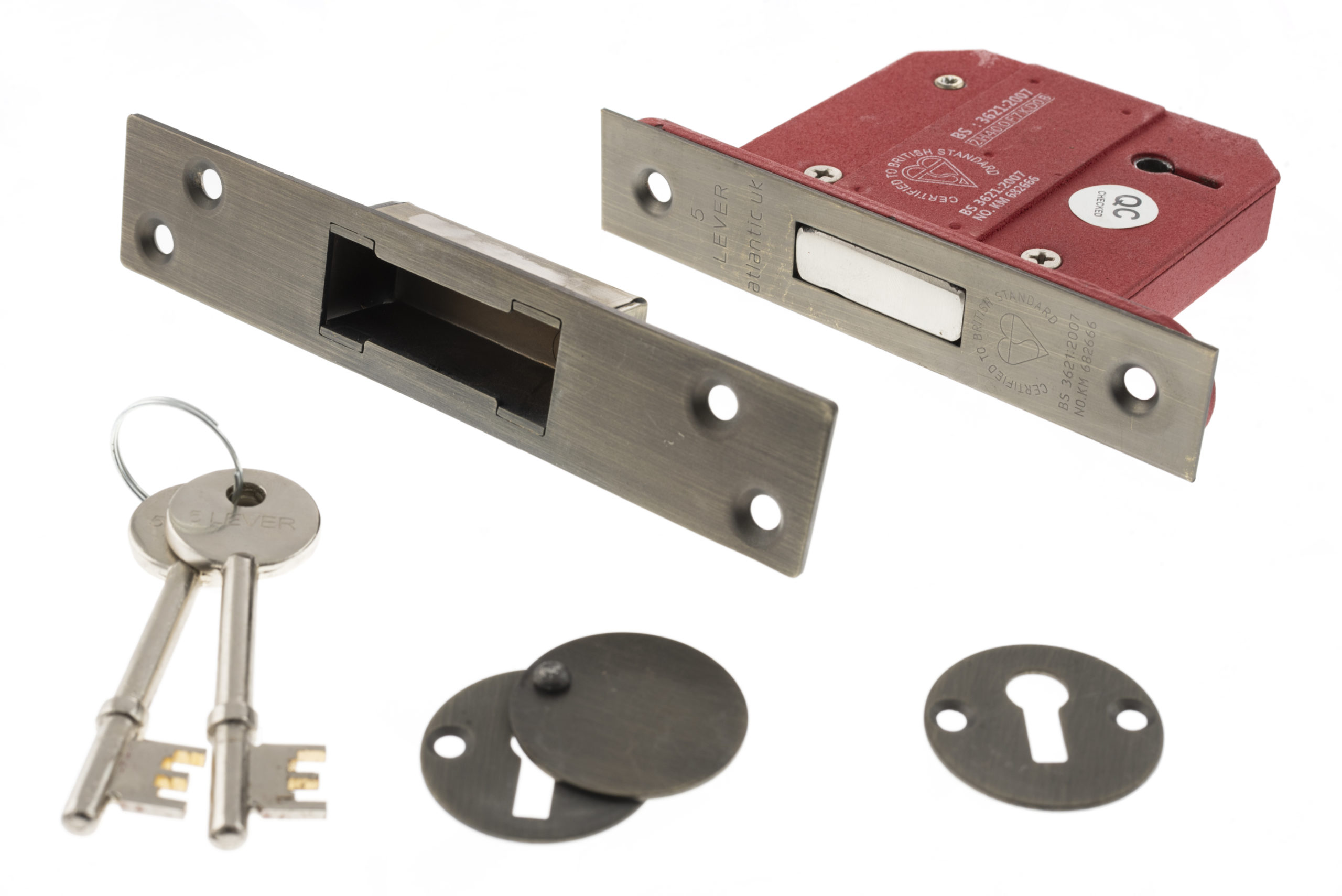 Atlantic 5 Lever Key Deadlock [BS] 3" - Urban Bronze