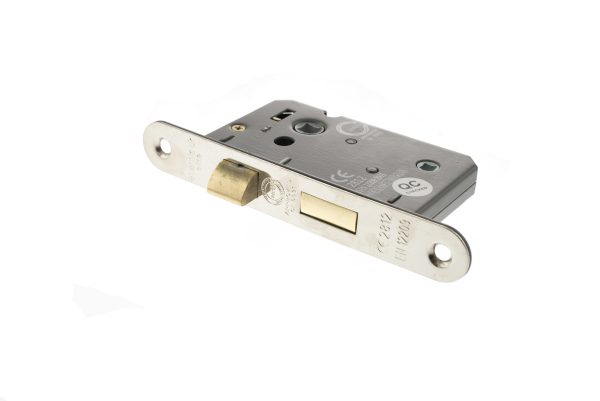 Atlantic Radius Corner Bathroom Lock [CE] 3" - Polished Nickel