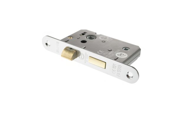 Atlantic Radius Corner Bathroom Lock [CE] 3" - Satin Chrome