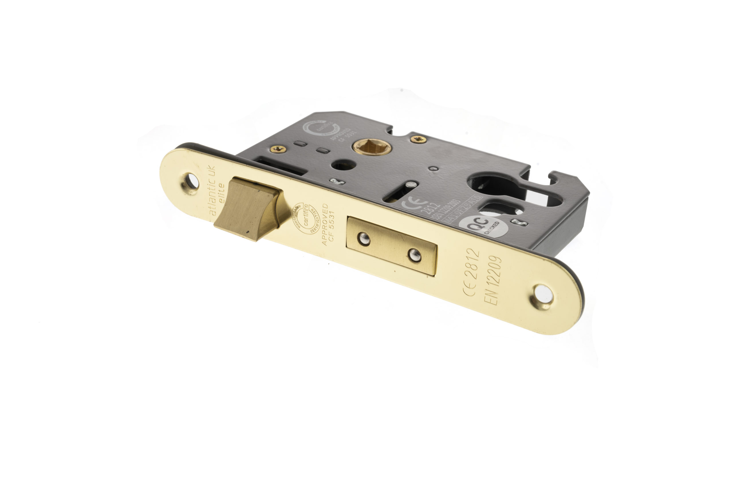 Atlantic Euro Radius Corner Sashlock [CE] 2.5" - Polished Brass