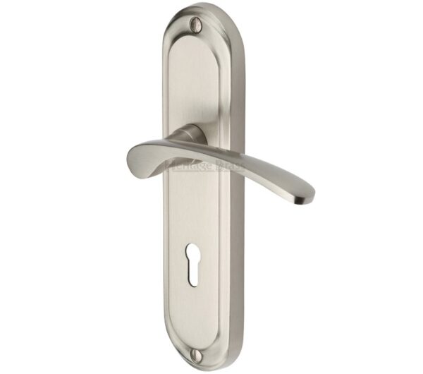 Heritage Brass Ambassador Satin Nickel Door Handles(Sold In Pairs)