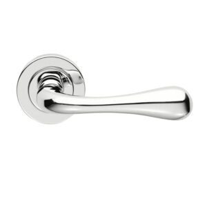 Manital Stella Door Handles On Round Rose, Polished Chrome (Sold In Pairs)