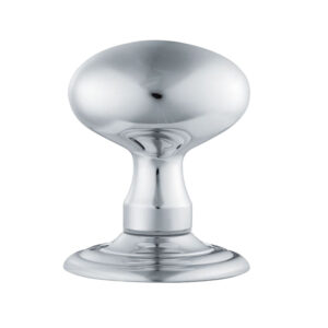 Mushroom Mortice Door Knob, Polished Chrome (Sold In Pairs)