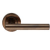 Manital Calla Door Handles On Round Rose, Dark Bronze (Sold In Pairs)