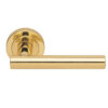 Manital Calla Door Handles On Round Rose, Polished Brass (Sold In Pairs)