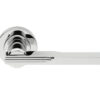 Manital Veronica Art Deco Door Handles On Round Rose, Polished Chrome (Sold In Pairs)