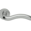 Manital Squiggle Door Handles On Round Rose, Satin Chrome (Sold In Pairs)