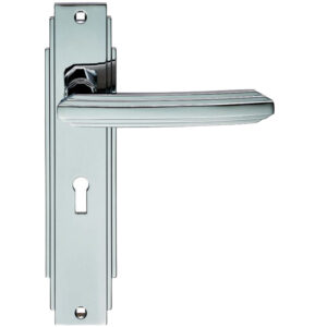 Art Deco Style Door Handles, Polished Chrome (Sold In Pairs)