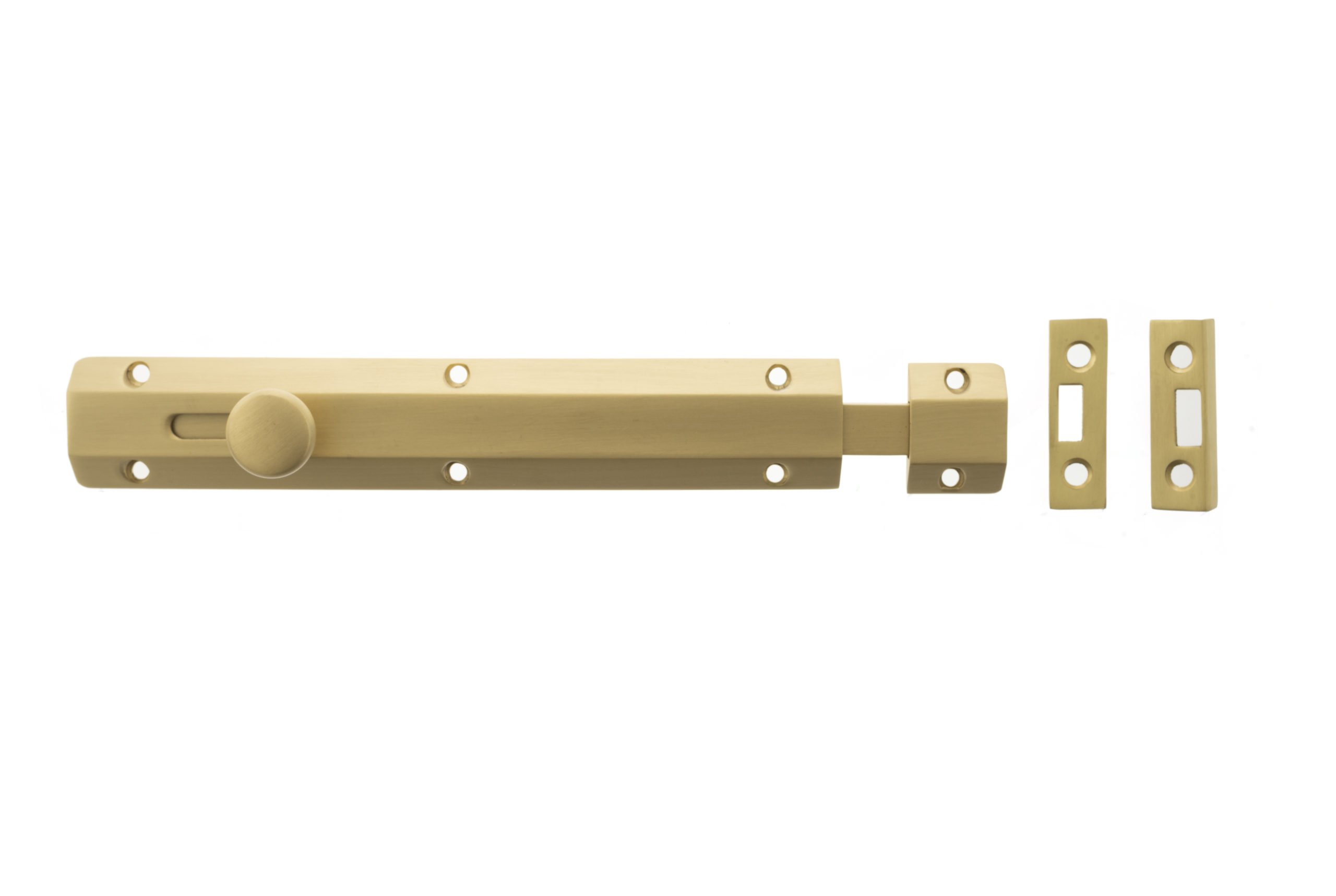 Atlantic Solid Brass Surface Door Bolt 8" - Satin Brass