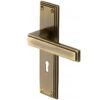 Heritage Brass Atlantis Art Deco Style Door Handles, Antique Brass (Sold In Pairs)