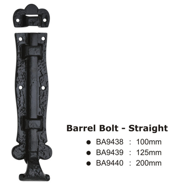 Barrel Bolt - Straight -125Mm