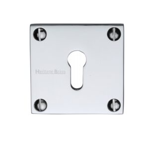 Heritage Brass Standard Square Slim Key Escutcheon, Polished Chrome