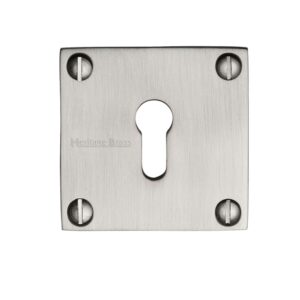 Heritage Brass Standard Square Slim Key Escutcheon, Satin Nickel