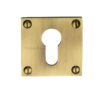 Heritage Brass Euro Profile Square Slim Key Escutcheon, Antique Brass