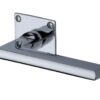 Heritage Brass Trident Low Profile Polished Chrome Door Handles On Square Rose (Sold In Pairs)