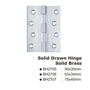 Solid Drawn Hinge - Solid Brass -75X4Omm