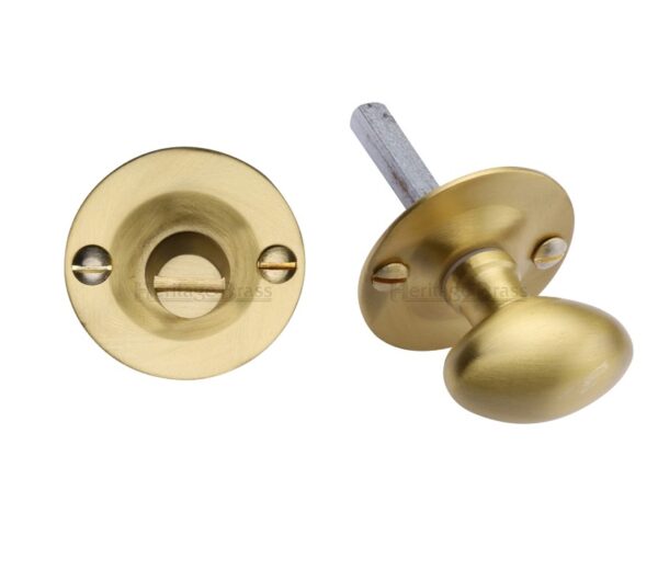 Heritage Brass Round 36Mm Diameter Turn & Release, Satin Brass