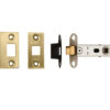 Eurospec Standard 2.5 Inch Or 3 Inch Tubular Latches (Bolt Through), Satin Brass