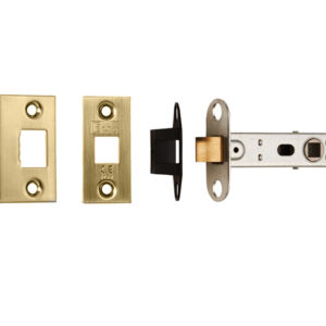 Eurospec Standard 2.5 Inch Or 3 Inch Tubular Latches (Bolt Through), Satin Brass