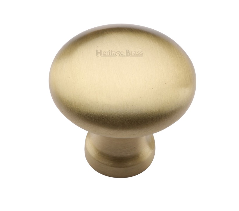 Heritage Brass Mushroom Design Cabinet Knob (32Mm Or 38Mm), Satin Brass