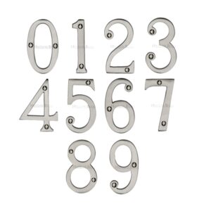 Heritage Brass 0-9 Screw Fix Numerals (76Mm - 3"), Satin Nickel