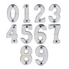 Heritage Brass 0-9 Screw Fix Numerals (76Mm - 3"), Polished Chrome