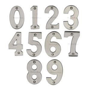 Heritage Brass 0-9 Screw Fix Numerals (76Mm - 3"), Satin Nickel